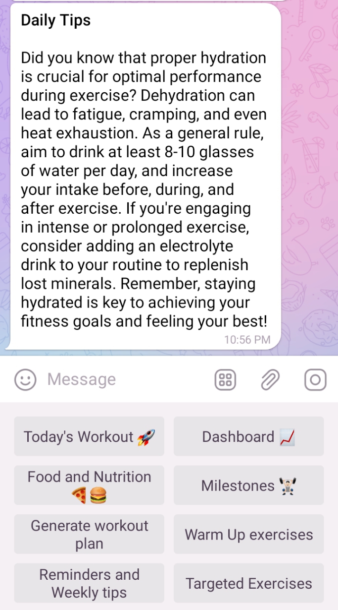 Daily fitness tips